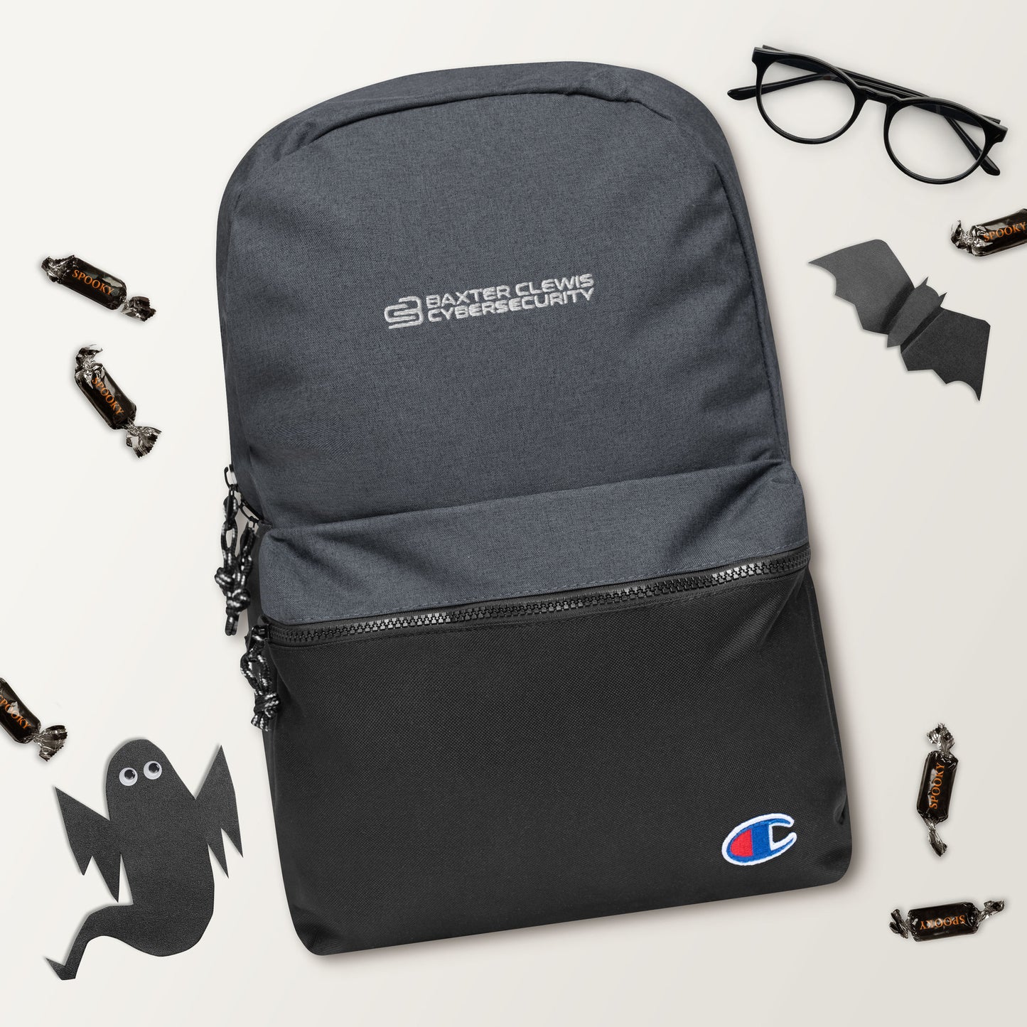 Baxter Clewis Cybersecurity Embroidered Champion Backpack